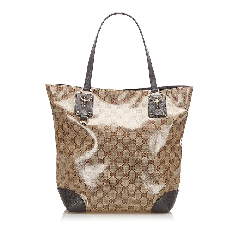 Designer bags with top handles  Gucci GG Crystal Tote Bag (SHG-18060)