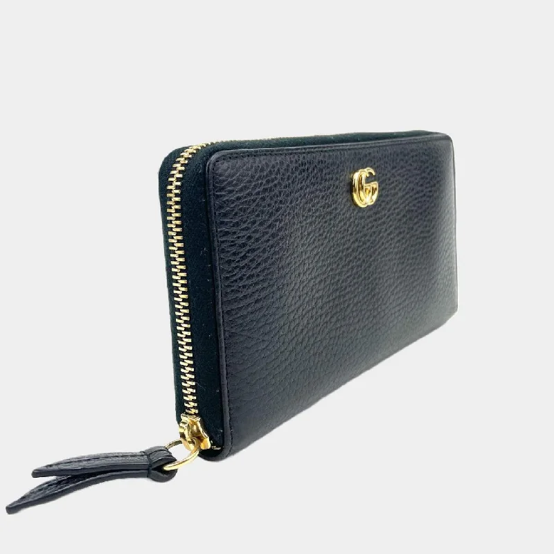 Best-selling designer bags 2025  GUCCI GG Zip-Around Leather Wallet - Black