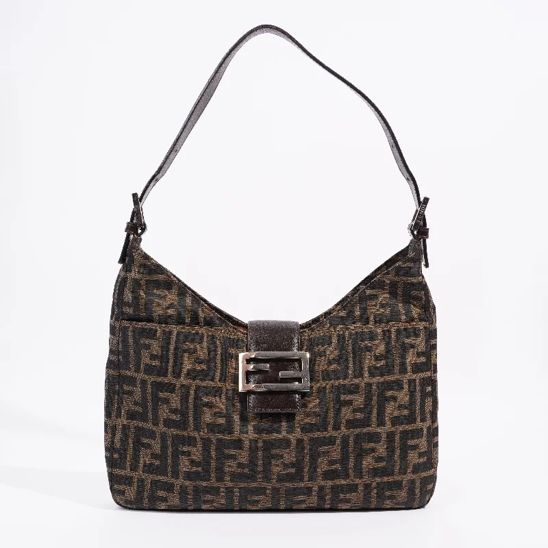 High-quality leather messenger bags  Fendi FF Shoulder Bag Brown Zucca Canvas