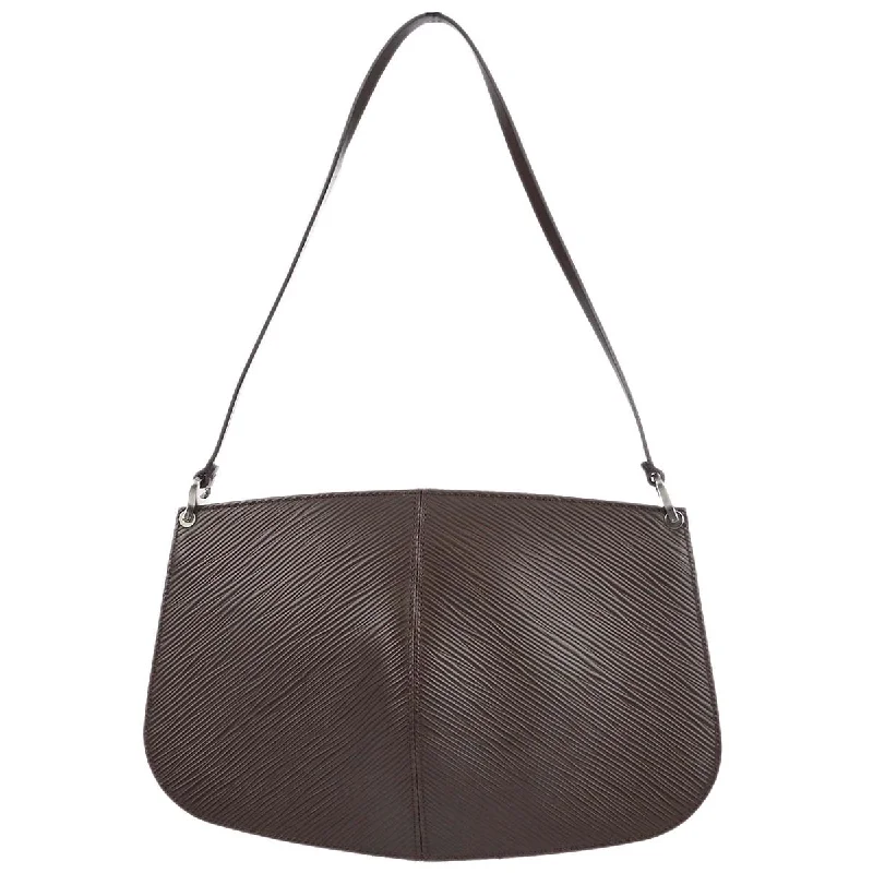Designer bags with gold hardware  Louis Vuitton 2002 Brown Epi Pochette Demi-lune Handbag M5262D