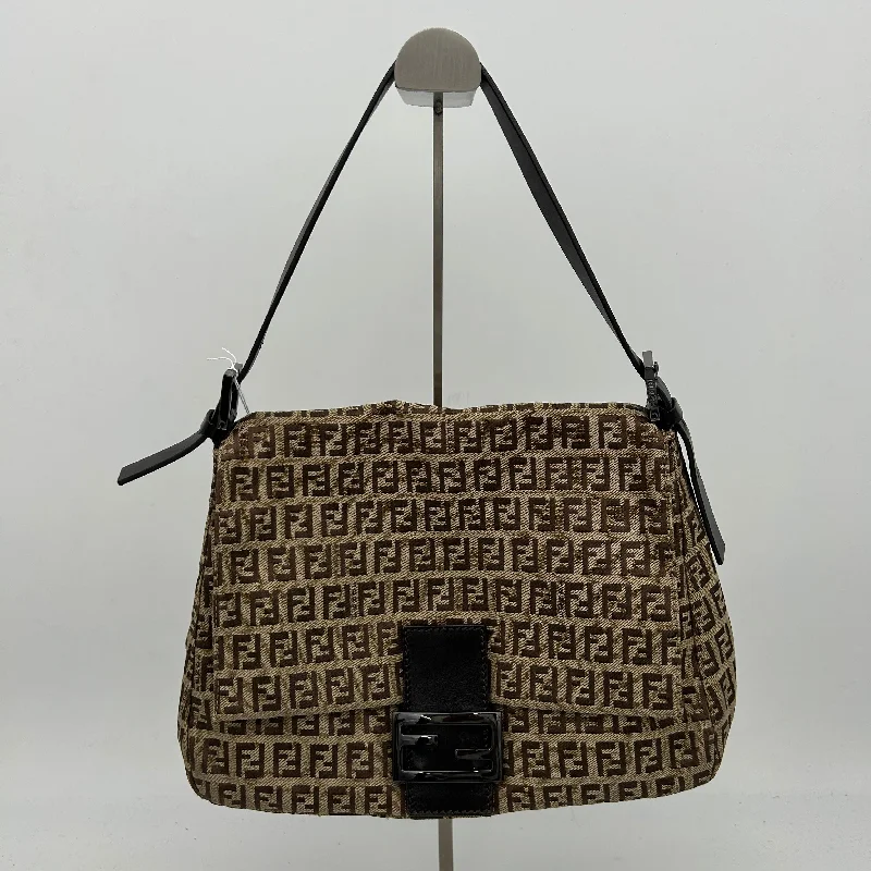 Vintage-inspired handbags  Fendi Brown Canvas Shoulder Bag Medium