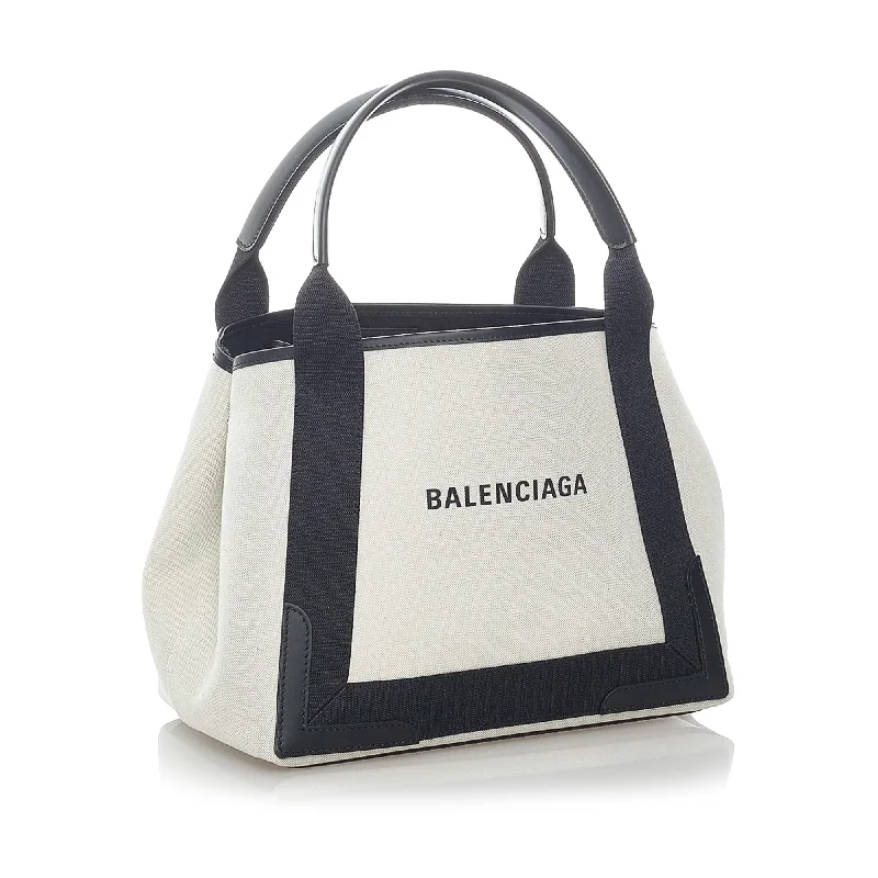 Elegant clutch bags for weddings  Balenciaga Navy Cabas S Canvas Tote Bag (SHG-32033)
