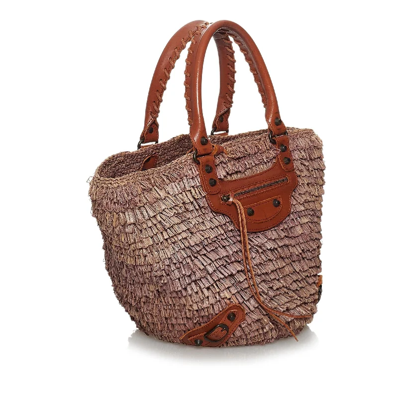 Stylish laptop bags for professionals  Balenciaga Panier Raffia Tote Bag (SHG-30338)