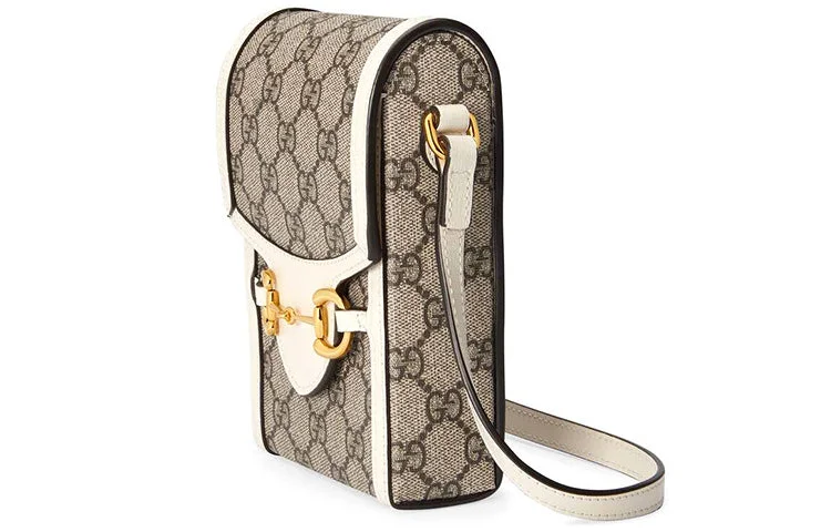 Customizable monogram bags GUCCI Horsebit 1955 Logo Canvas Phone Bag Box Shoulder Messenger Bag Mini / Ebony / White Unisex 625615-92TCG-9761 Customizable monogram bags GUCCI Horsebit 1955 Logo Canvas Phone Bag Box Shoulder Messenger Bag Mini / Ebony / White Unisex 625615-92TCG-9761