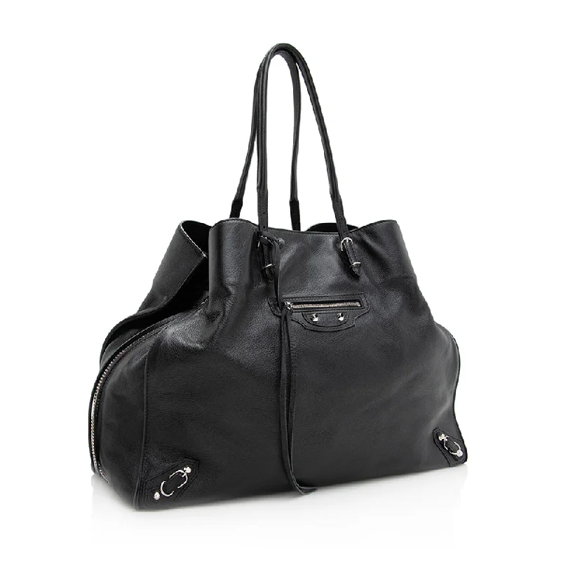 Eco-friendly tote bags for shopping  Balenciaga Leather Papier B4 Side Zip Tote (SHF-20383)