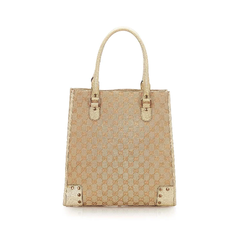 Vegan leather handbags  Gucci GG Canvas Tote Bag (SHG-17666)