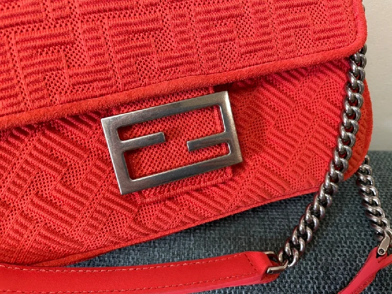 Designer bags with gold hardware  Fendi Midi Baguette Chain Bag
