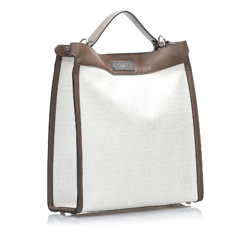 Stylish laptop bags for professionals  Fendi Medium Zucca Peekaboo X-Lite Satchel (SHG-YFsO03)