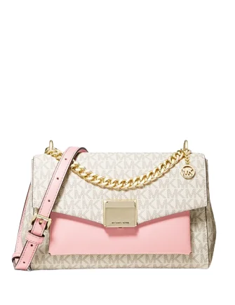 Top-rated backpack brands  Michael Michael Kors Lita Medium Two Tone Logo Crossbody Bag