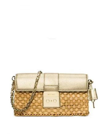 Trendy transparent PVC bags  Michael Michael Kors Straw Gabriella Large Clutch
