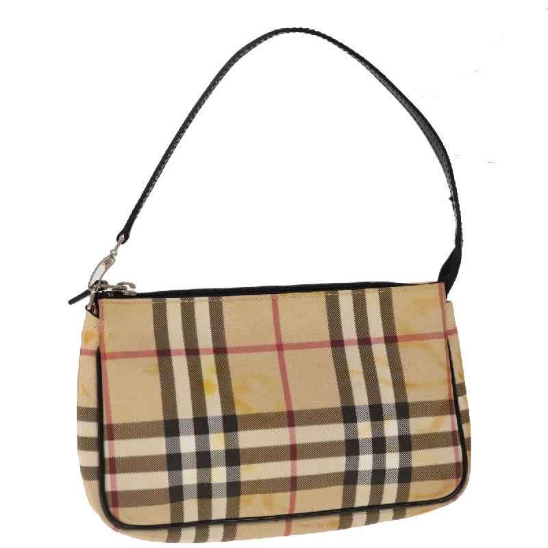 Crossbody bags for everyday use  BURBERRY Nova Check Accessory Pouch Coated Canvas Beige Black Auth 65593