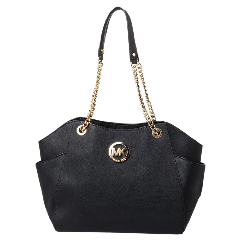 Water-resistant travel backpacks  Black Leather Jet Set Tote
