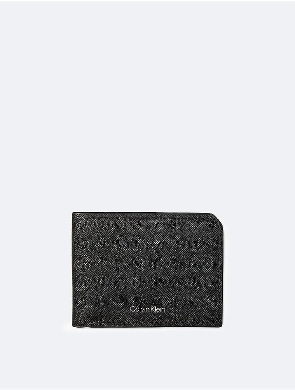 Luxury brand bags on sale  Saffiano Leather Slim Bifold Wallet - Black