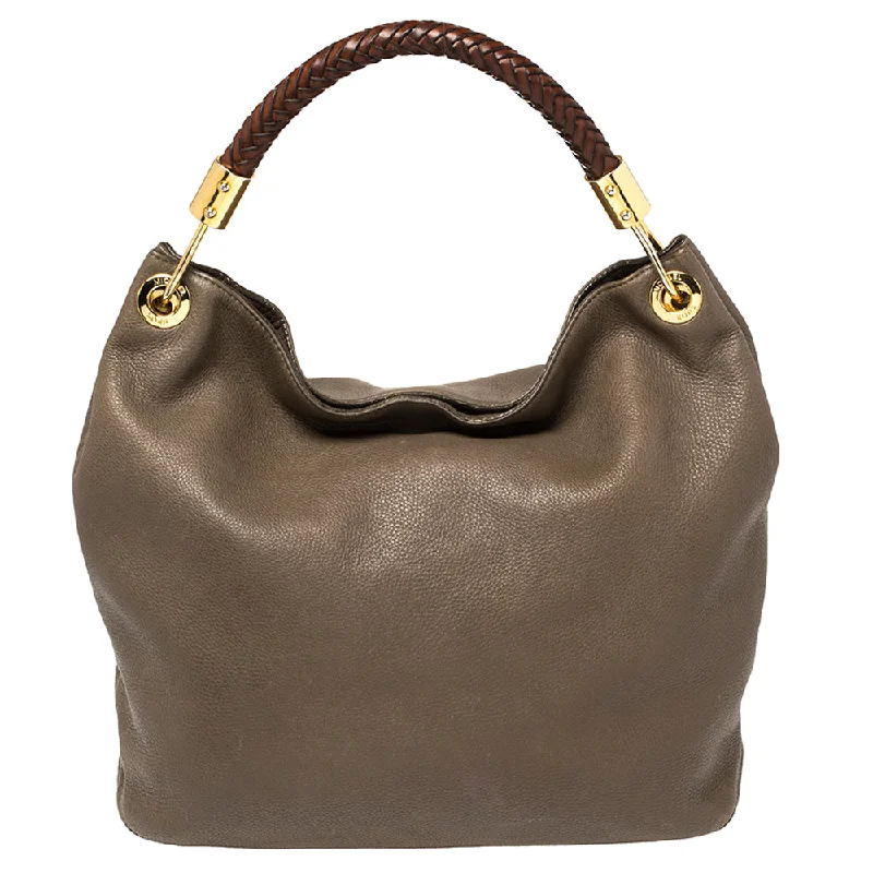 Affordable luxury bags   Dark Beige/Brown Soft Leather Skorpios Hobo
