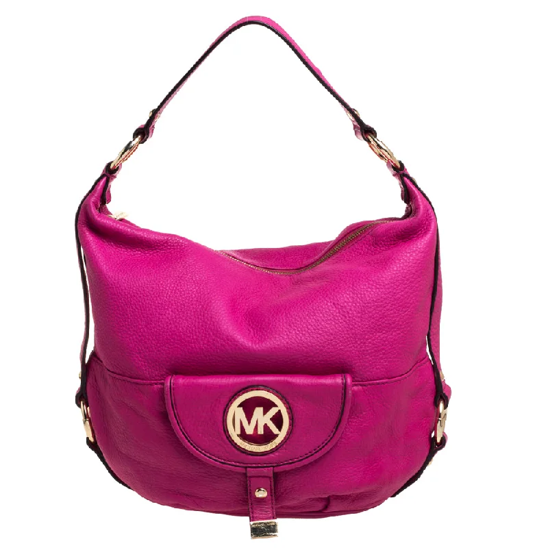 Elegant clutch bags for weddings  Fuchsia Leather Fulton Hobo