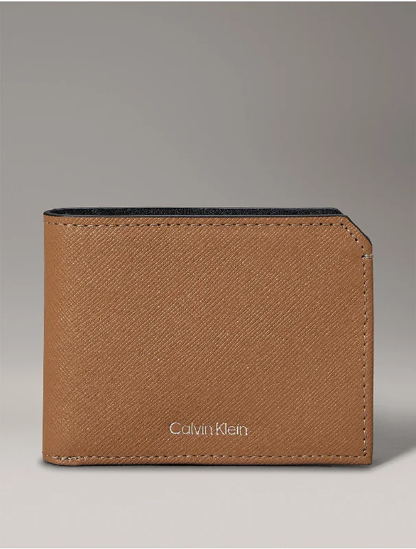 Luxury brand bags on sale  Saffiano Leather Slim Bifold Wallet - Brown