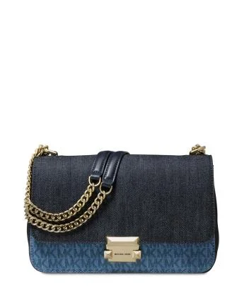 Luxury handbags 2025  Michael Michael Kors Sloan Signature Denim Chain Shoulder Bag