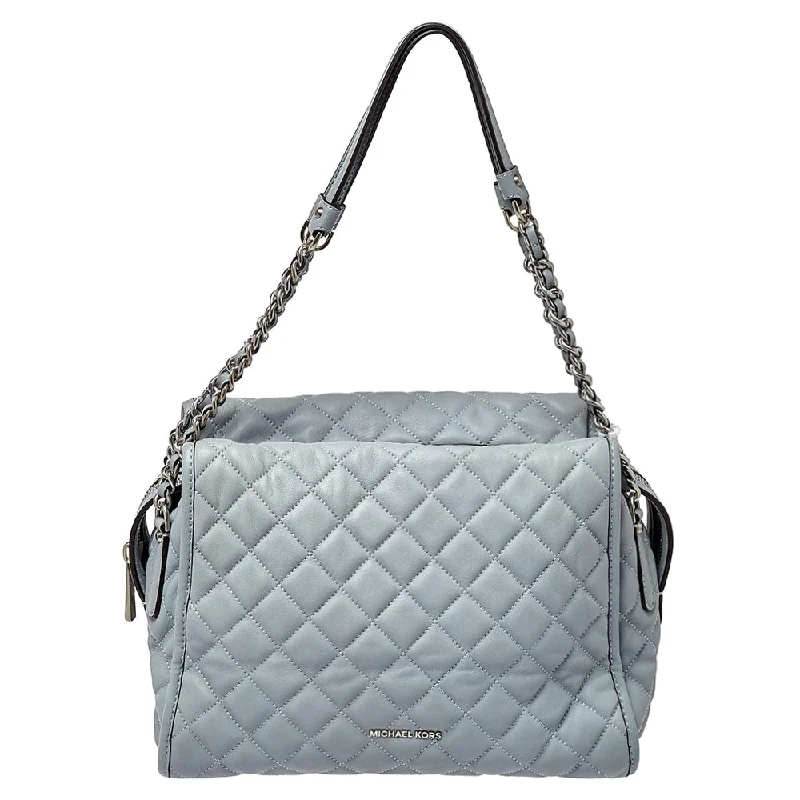 Stylish laptop bags for professionals  Blue Quilted Leather XL Rachel Satchel