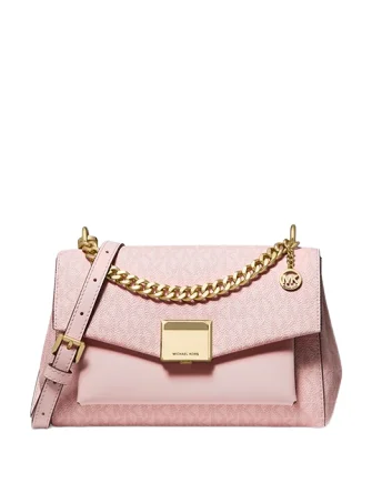 Luxury bags with chain straps  Michael Michael Kors Lita Medium Two Tone Logo Crossbody Bag