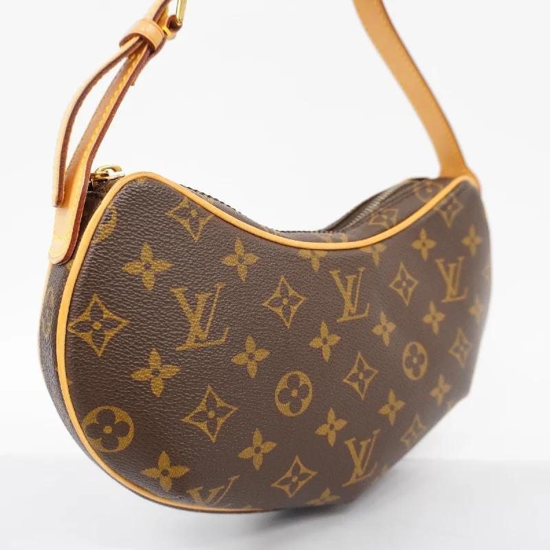 Vegan leather handbags  LOUIS VUITTON Auth  Monogram Pochette Croissant M51510 Shoulder Bag