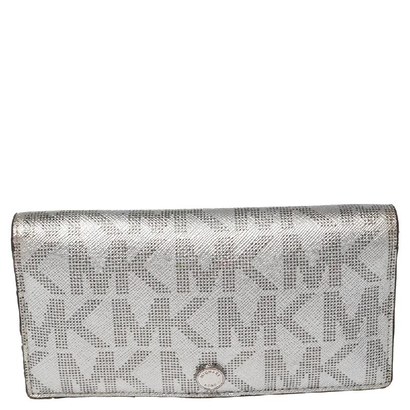 Best bags for photographers  Metallic Silver Signature Coated Canvas Bifold Wallet