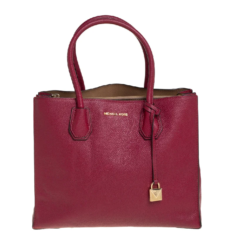 Best tote bags for work  Burgundy Grained Leather Large Mercer Tote