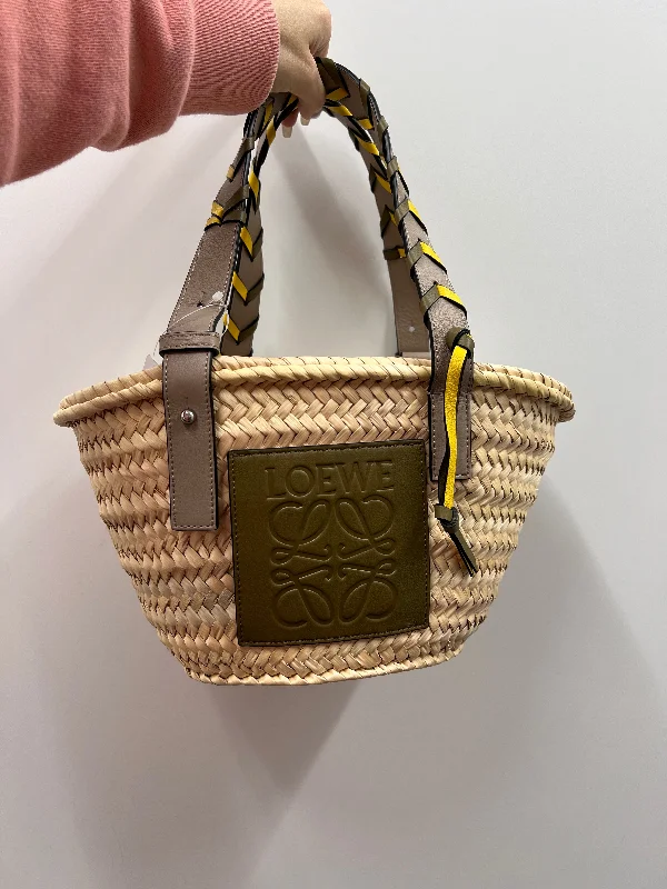 Affordable luxury bags   LOEWE Basket Bag Raffia/Leather Khaki/Yellow B1104EZ4JY