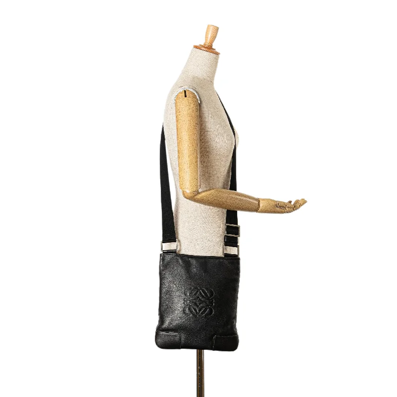 Vintage-inspired handbags  LOEWE Anagram Leather Crossbody Black