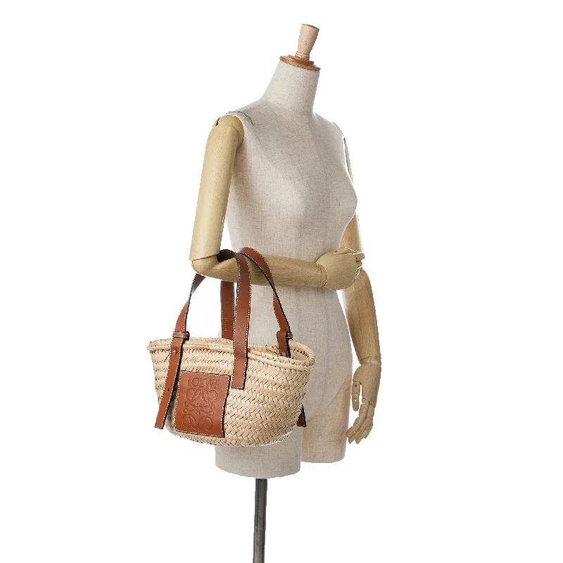 Sustainable fashion bags  LOEWE Small Raffia Basket Tote Brown